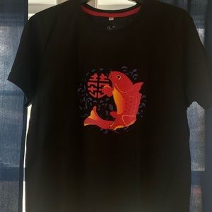 Men’s designer tee shirt with Koi fish